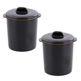 Tableware East Rice Bowl Steamed Japanese Cafe Style with Japonecot Lid Set of 2 Steaming Bowls Cocotte Soup Cups Dessert Cups (American Flavor, Set of 2 with Lids)