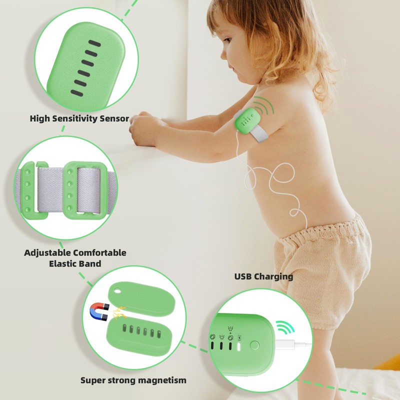 Bed Wetting Alarm for Boys and Girls - USB Rechargeable,