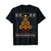 Basketball Balls Tree Merry Christmas Ugly Sweater T-Shirt, black