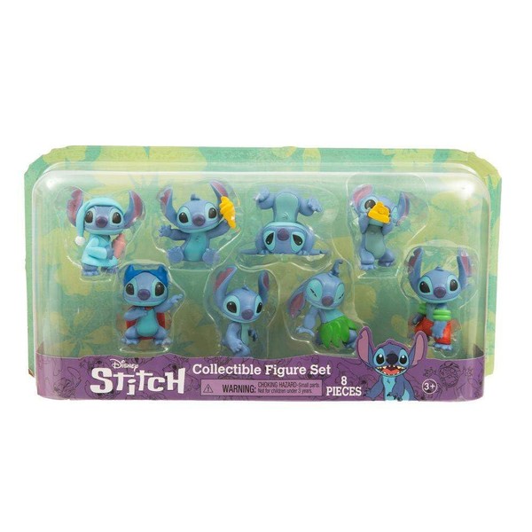 Grandi Giochi- Stitch Collectible 8 Figure Set Mini Personaggi Assortiti, 8 Modelli da 6 cm-TTC02000, Multicolore, Taglia única, TTC02000