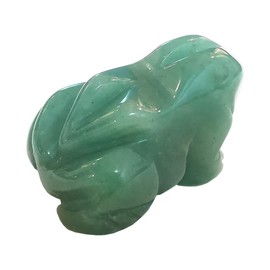 Manekieko Natural Green Aventurine Frog Crystals and Healing Stone Figurines,38mm Hand Carved Pocket Animal Room Decor Gemstone