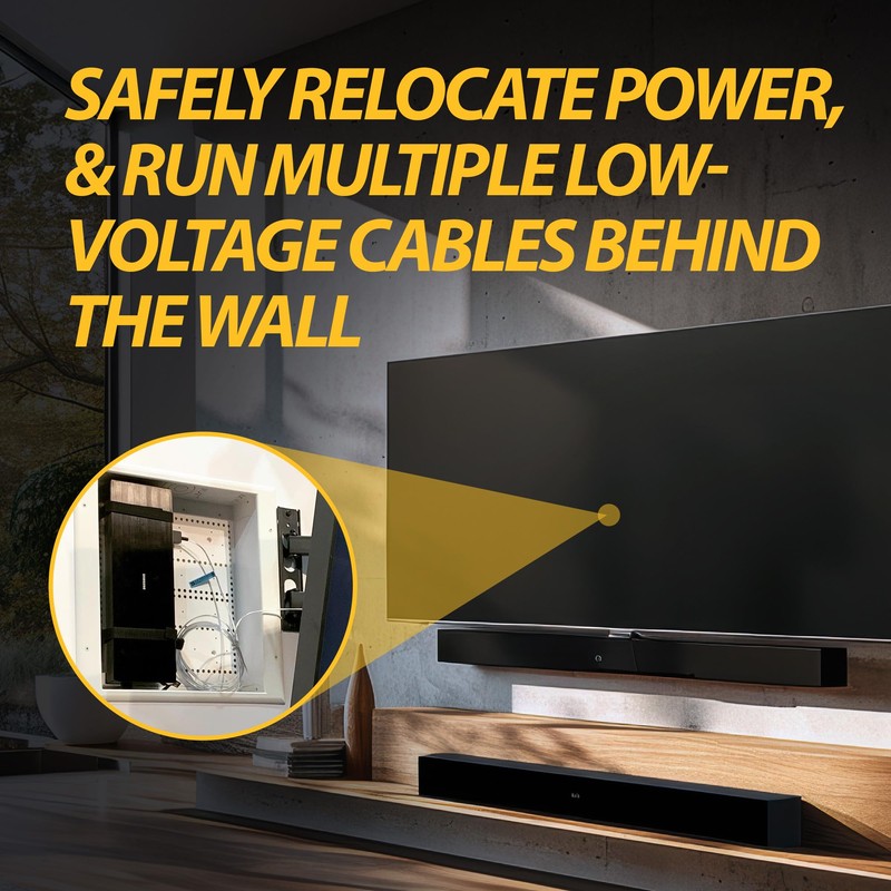 DataComm Electronics 45-8017-1 Multi-Functional Recessed Media Box For Seamless Home