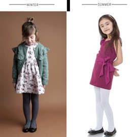 Zubii Cotton Tights for Girls, Soft Breathable Uniform Tights, Great for Holidays Outfits Or Everyday Black White Gray, 2 Pack (US, Numeric, 16, Regular, Regular, Flat White)