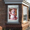 Saoplasa Christmas Party Banner 47x31 Inch Pink Snowman Window Cover