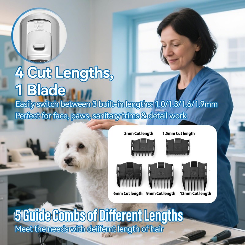 Fenice Totem Professional Dog Grooming Clippers, Cordless, 36W Motor, 4000mAh