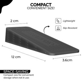 Pack of 6 Black Rubber Door Stoppers for Floor, Durable, Anti-Skid, Heavy-Duty Rubber Door Wedges Indoors, for All Floor Types & Doorstops Wedge Preventing Accidents