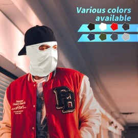 Unbranded White Balaclava Face Mask UV Protection Ski Sun Hood Tactical Mask for Men Women