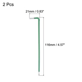 TOP-VIGOR 2Pcs 2.5mm Ball End Hex Key Wrench, L Shaped Long Arm Ball Point Hexagon Keys for Household DIY, Professional Machine Repairing