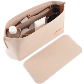 Doxo Purse Organizer Insert, Felt Bag Tote Fit L Speedy 30 Neverfull PM & Base Shaper 2pc Set (Medium-Beige-Combination)