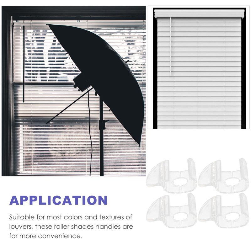 Corhad 4pcs Cordless Shade Handles for Roller Window Shades Transparent