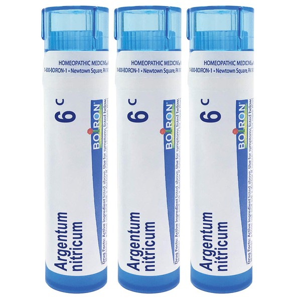 Boiron Argentum Nitricum 6c Homeopathic Medicine for Apprehension with Heartburn - Pack of 3 (240 Pellets)