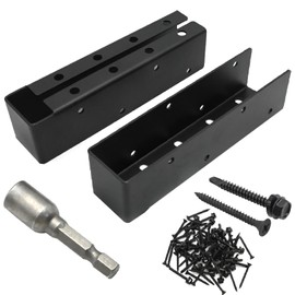 ZUDKSUY 4Pcs Concealed Wood Post Connector Brackets, 2'' x 8'' Concealed Joist Hanger Joist Bracket Framing Bracket for Beam Swing Handrail Fence