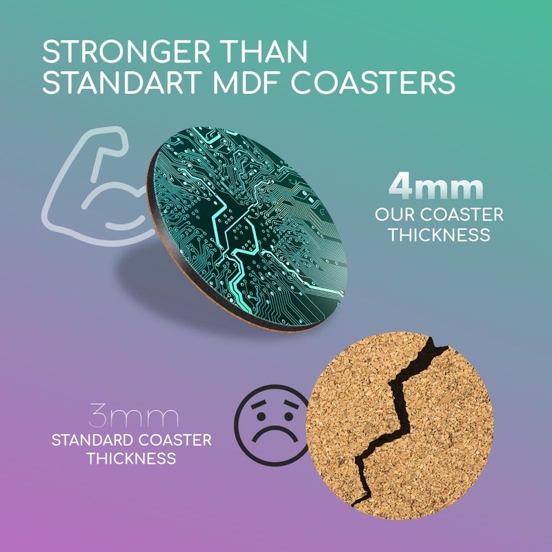1 x Round Coaster - Motherboard Computer Gaming Tech Cork