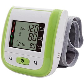 Manómetro digital Presion, PressuColors, MXPUO-007, 1pza, Verde, LCD, 2 Pilas AAA, 135 a 195mm Diámetro Muñeca