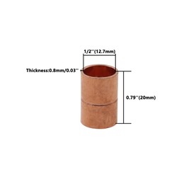 Copper Slip Couplings,TTZEZE Copper Pipe Connectors,Welding Pressure Copper Fitting,Straight Copper Coupling Joint,10PCS Sweat Solder Connection Adapter for Residential,Commercial ID:12.7mm/0.5''