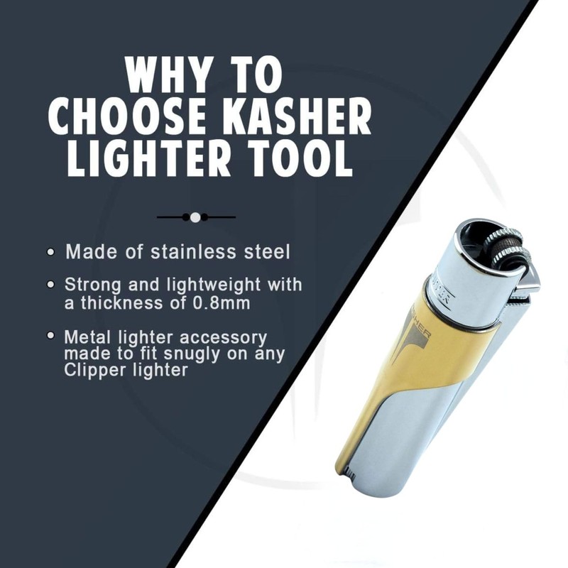 Kasher Metallic Lighter with Multipurpose Tool - A Stunning Combo