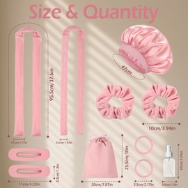 Heatless Curlers Set, Heatless Curls Overnight - Pink