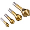 Titanium Countersink Bits Set - 4Pc 90° Drill Bits for