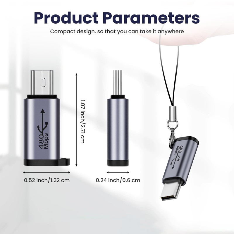Seminer USB C to Mini USB Adapter (4 Pack), Type