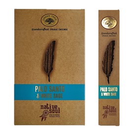 Native Soul Vegan Incense Smudge Sticks Handcrafted 8 Stick Single 15 gram Packet (Palo Santo & White Sage)