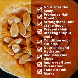 Gavacy Pumpkin Seed Oil for Hair Growth (60ml) – Deep Moisturizing & Nourishing Formula for Thicker, Hair Growth Oil for Dry Damaged Hair, Ideal for Dry Skin, Fuller Lashes