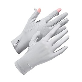 TAGNEFLOR Guantes de Protección Solar Mujer,UPF 50+ Guantes de protección UV,Apertura en 2 Dedos Guantes Antideslizantes Transpirables para Golf,Ciclismo y Manejar Apto para Touch Screen