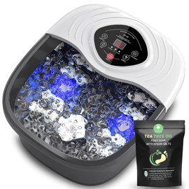 closewave Foot Spa Bath Massager with Heat, UV Ozone & Oxygen Bubbles,Shiatsu Rollers Epsom Salt Temperature Control, Relieves Stress and Feet Pain - Home Pedicure Soaking Tub Gift for Women/Men