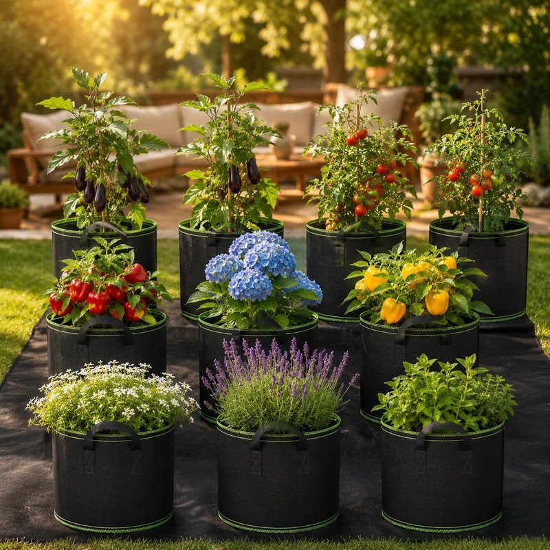 10 Gallon Grow Bags, Heavy Duty Fabric Pots with Handles