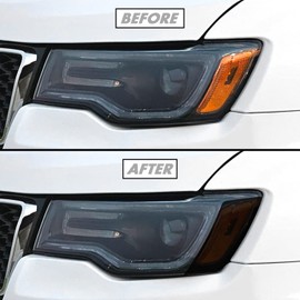 SlickMod PreCut Vinyl Smoke Tint for 2014-2021 Jeep Grand Cherokee Headlight (3. Headlight Sidemarker, 20% Dark Smoke)