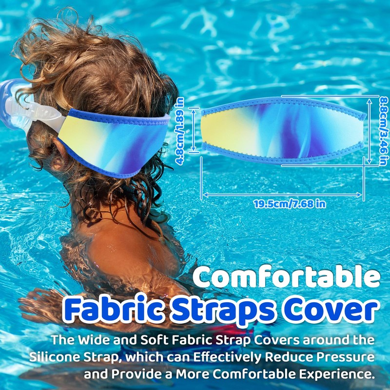 Vvinca Kids Swim Goggles with Nose Cover, Fabric Strap Swimming