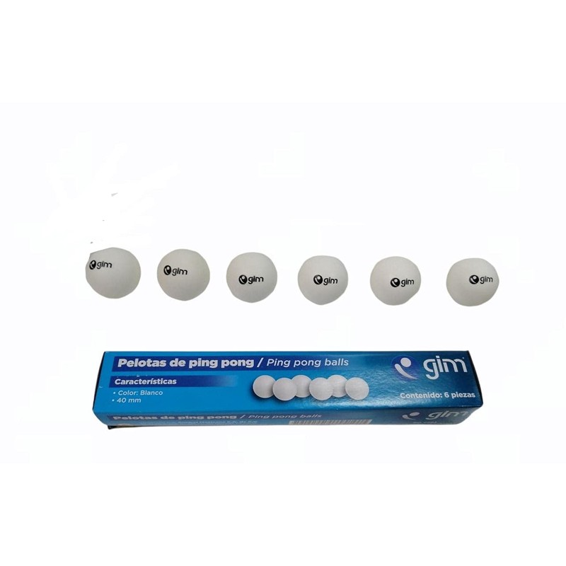 Gimbel Pelotas Ping Pong Color Blanca Caja 6 Piezas