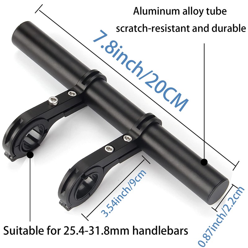 XNX Bike Bicycle Double Handlebar Extender Extension,20 cm Aluminum Alloy