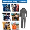 Yukirtiq Mens Hooded Overall Work Wear Dungarees Coverall Polycotton Boiler
