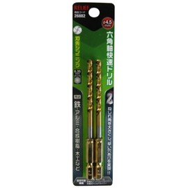 Ichinen Access 26882 26882 Ironwork Drill, Hexagonal Shaft Rapid Drill, Titanium Coating, 0.18 inches (4.5 mm)