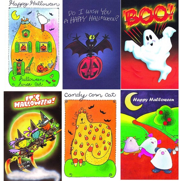 Halloween Greeting Cards Assorted - 120 Pack