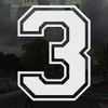 Applicable Pun Varsity Number 3 - Vinyl Decal - White