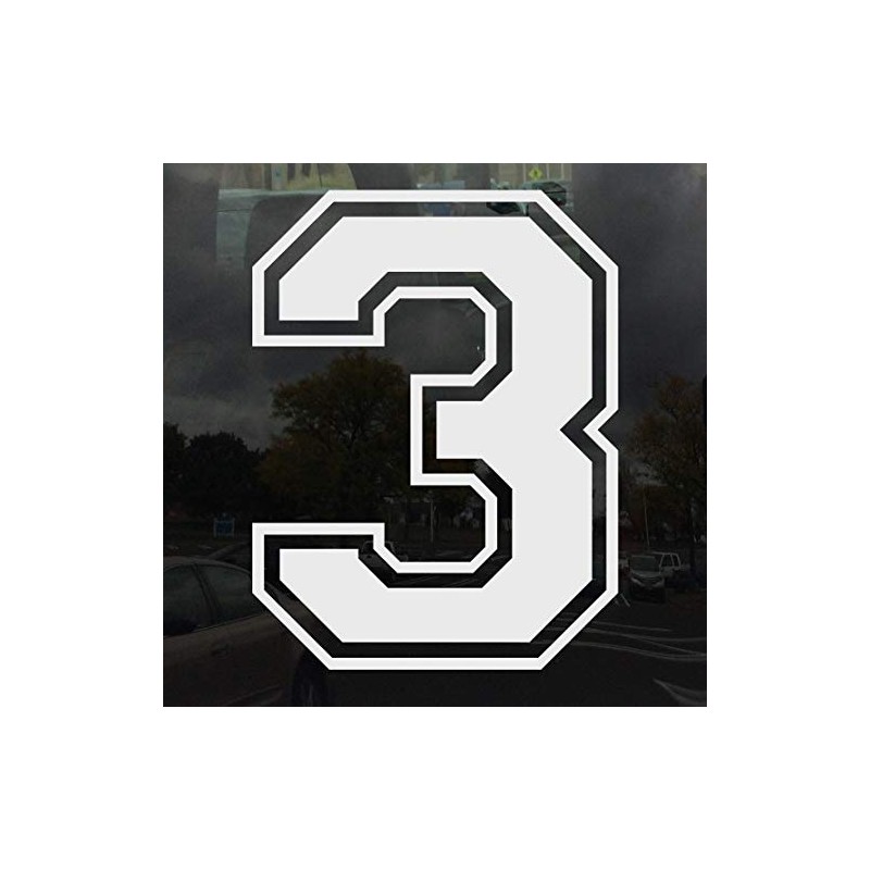 Applicable Pun Varsity Number 3 - Vinyl Decal - White