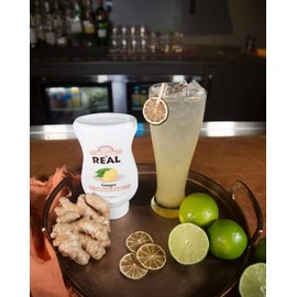 Ginger Reàl Infused Exotics, Ginger Infused Syrup, 16.9 FL OZ Squeezable Bottle (Pack of 3)