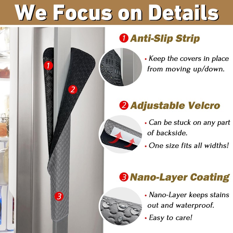 Refrigerator Door Handle Covers, 5 PCS, Performance Appliance Handle Covers,