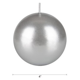 Mega Candles 6 pcs Unscented Silver Ball Round Candles, Hand Poured Premium Wax Candle 4 Inch x 4 Inch, Home Décor, Wedding Receptions, Occasions, Events, Festivities, Meditations, Relaxation