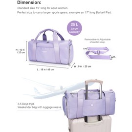 PHSYNI Gym Bag for Women Girls with Shoe Compartment & Wet Pocket - Duffle Bag for Travel Sports Fitness Workout Athletic, 19"-Medium, Purple