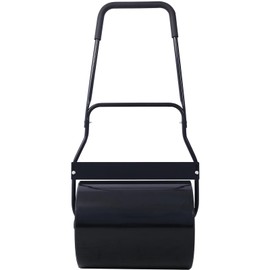 SPOFLYINN Lawn Roller Heavy Duty Push/Pull Steel Sod Roller Water/Sand Filled 16 Gallons with Ergonomic Handle Lawn Rollers Pull Metal Sod Roller for Park Garden Yard Ball Field Black As Shown