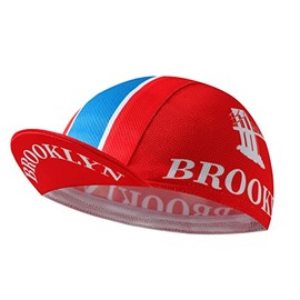 BikingBros Brooklyn Red Cycling Cap - Retro Cycling Hat-Under Helmet - Cycling Helmet Liner Breathable&Sweat Uptake