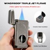 VloEssic 6-in-1 Triple Jet Butane Torch Lighter Built-in V &