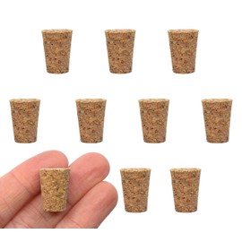10PK Cork Stoppers, Size #2-9mm Bottom, 13mm Top, 17mm Length - Tapered Shape, Natural Bark Material - Great for Household & Laboratory Use - Eisco Labs
