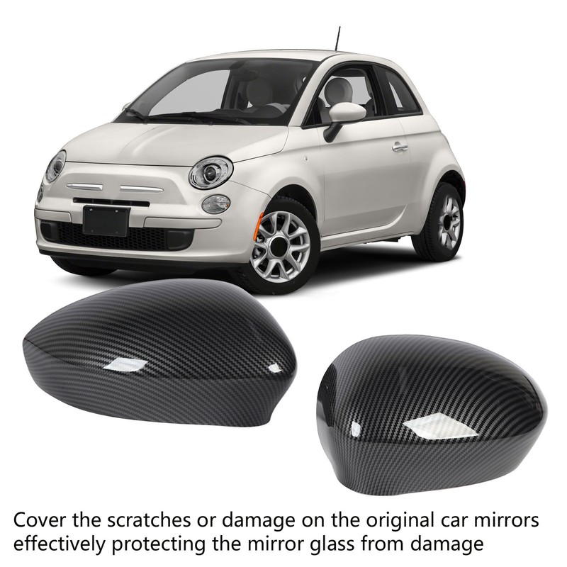2 Pcs Door Side Rearview Mirror Cover Cap Left Right