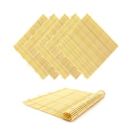 BambooMN 6X Natural Bamboo Sushi Making Rolling Mats 9.5" x 9.5" (Set G)