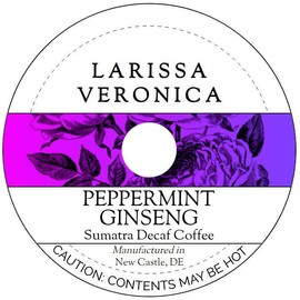 Peppermint Ginseng Sumatra Decaf Coffee (Single Serve K-Cup Pods) (Gourmet, Naturally Flavored, Whole Coffee Beans) (12 pods, ZIN: 577646) - 3 Pack