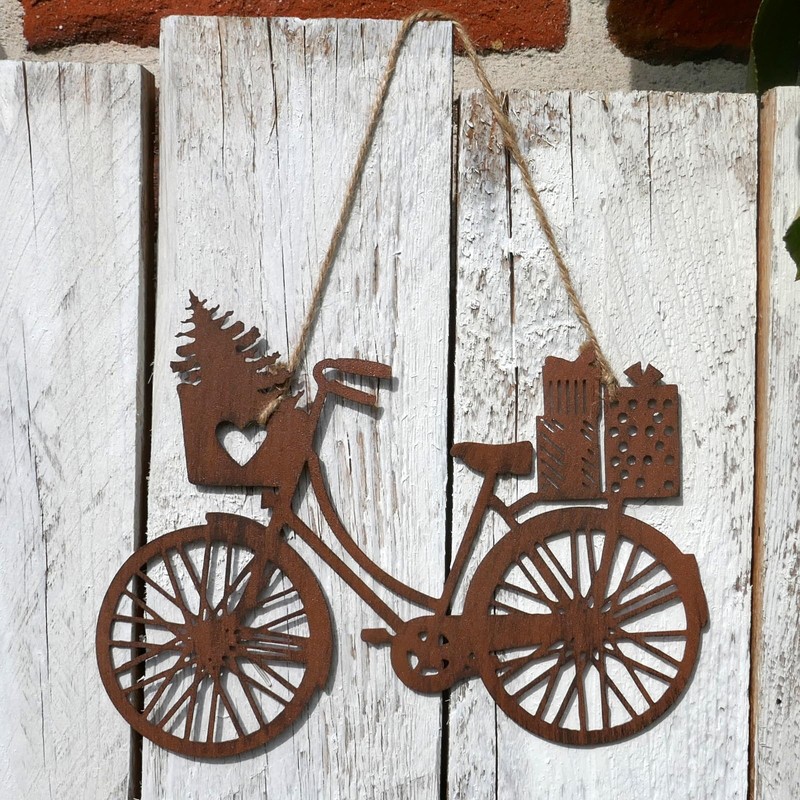 Storm's Gartenzaubereien Decorative Bicycle Small for Hanging in Rust Look