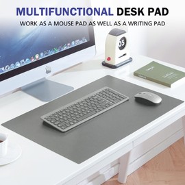 LovePads Desk Mat 17 x 28 Inch, Makeup Mat for Vanity, Dual-Sided Desk Pad Protector, Waterproof Laptop Computer Desk Keyboard Mat, Writing Pad Blotter for Desktop Home Office (Dark Grey+Grey)